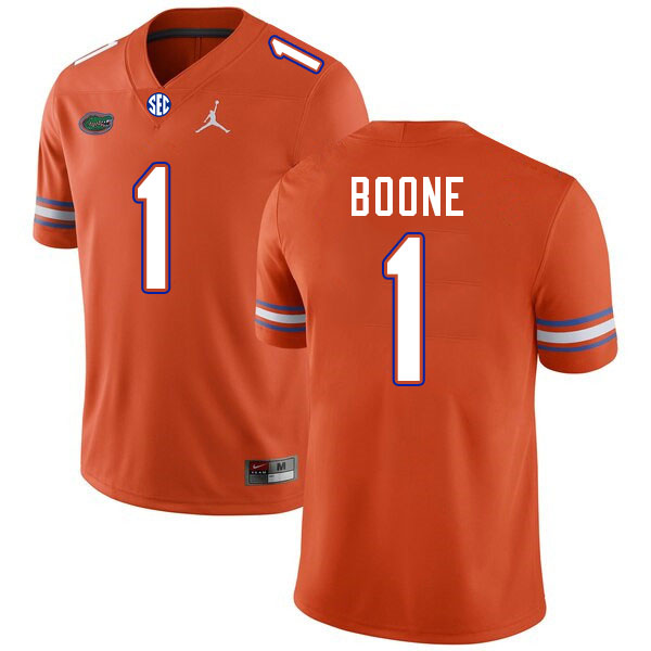 Men #1 Justus Boone Florida Gators College Football Jerseys Stitched-Orange